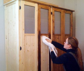 Staining a Pantry Cabinet